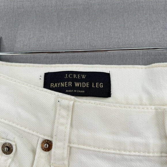 J. CREW Jeans Womens 28 White Rayner Wide Leg Cropped Denim Stretch - Picture 9 of 14